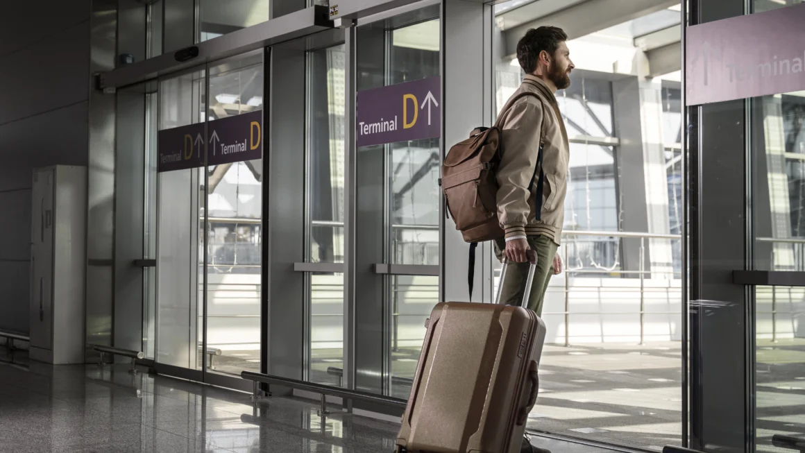 pasajero en una terminal para coger su vuelo